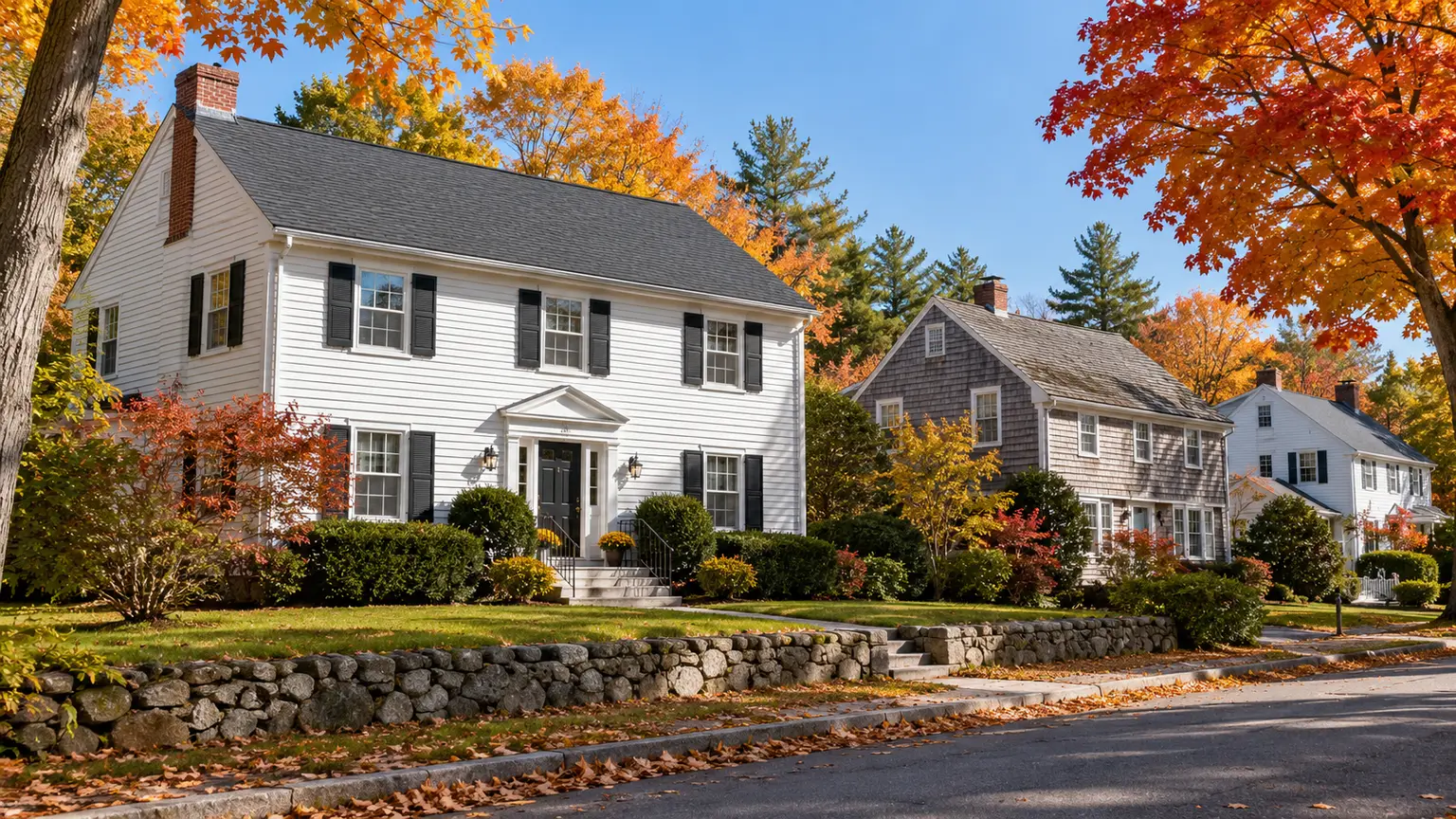 A 1960s colonial on an older New England street with a new dark gray architectural shingle roof